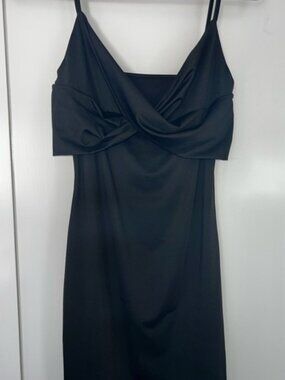 Fitted Slim Mini Black Dress LARGE Like New